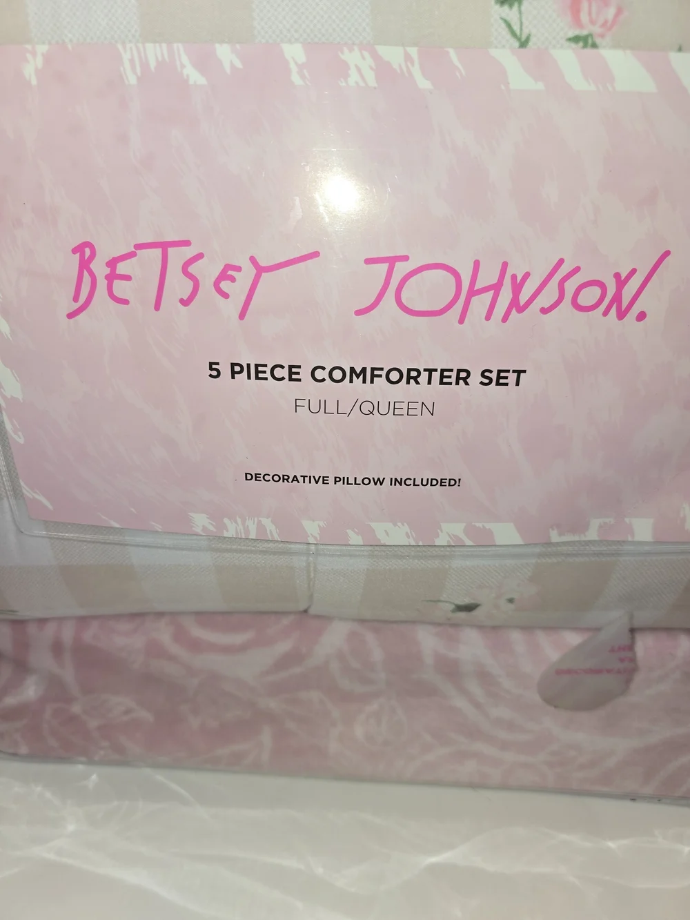Betsey Johnson 5 Piece Comforter Set with Bear Pillow
